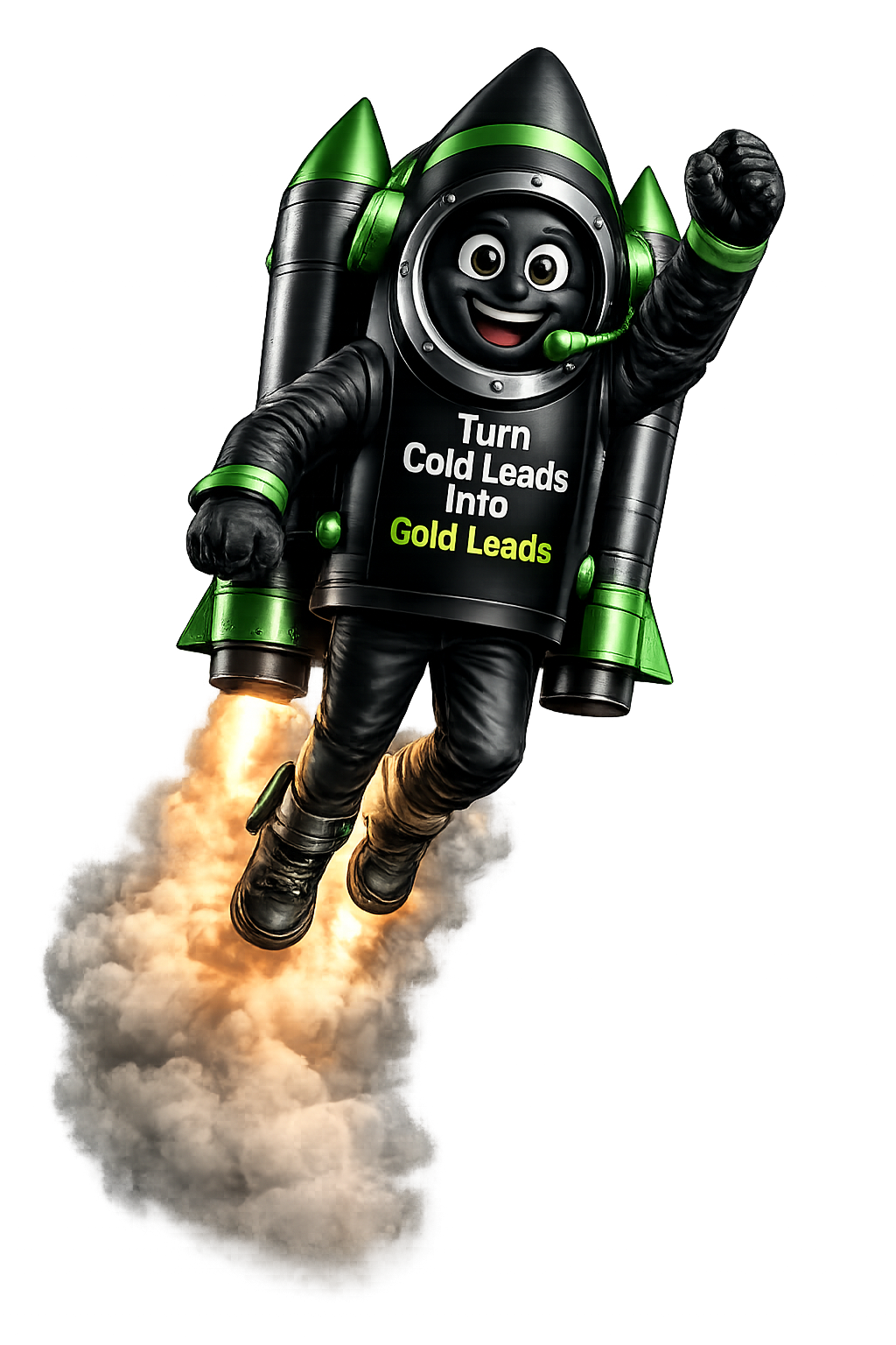 Surge — the Vision360 mascot, blasting off